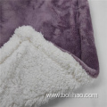 solid flannel and sherpa fleece composite fleece blanket for winter